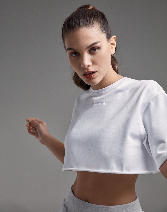 Ropa Hawkers Apparel DXB CROP TOP WHITE