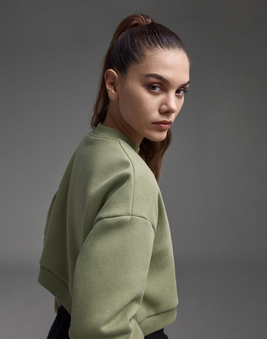 Ropa Hawkers Apparel MEX CROP SWEATSHIRT OLIVE