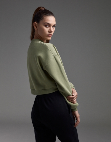 Ropa Hawkers Apparel MEX CROP SWEATSHIRT OLIVE