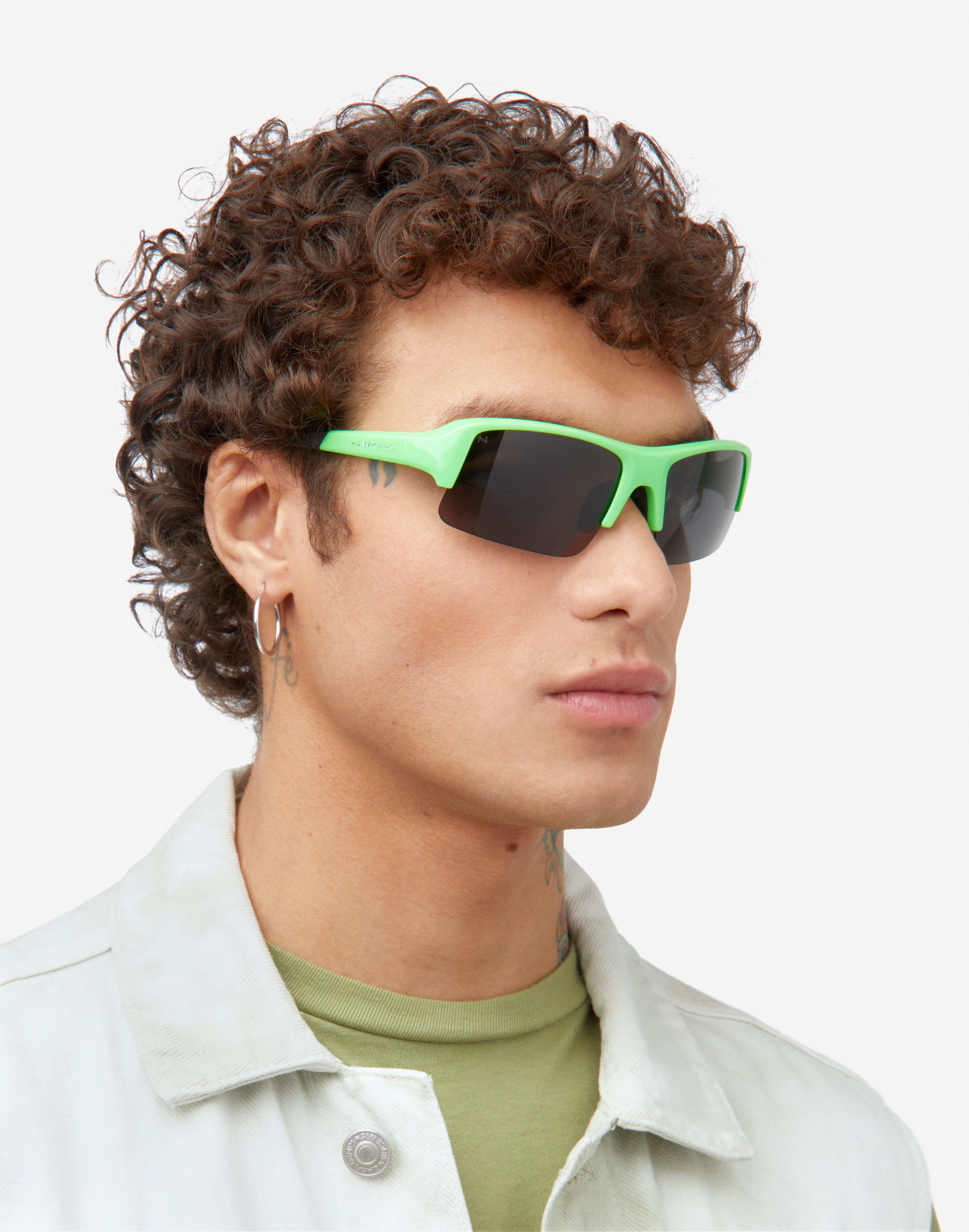 INVU POLARIZED ACTIVE - Sunglasses - matte grey/rubberized neon green/grey  - Zalando.de