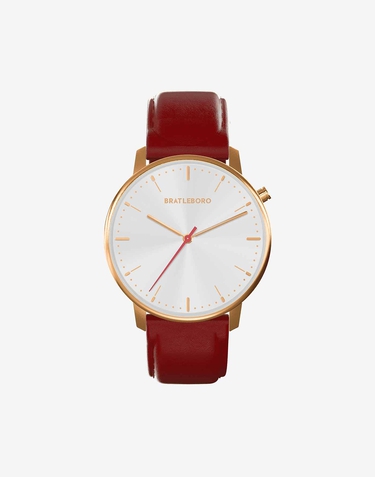 Relojes Bratleboro ACADIA LEATHER - GOLD RED