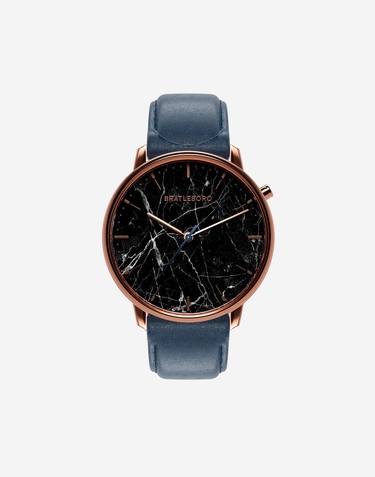 Relojes Bratleboro ACADIA LEATHER - NAVY MARBLE