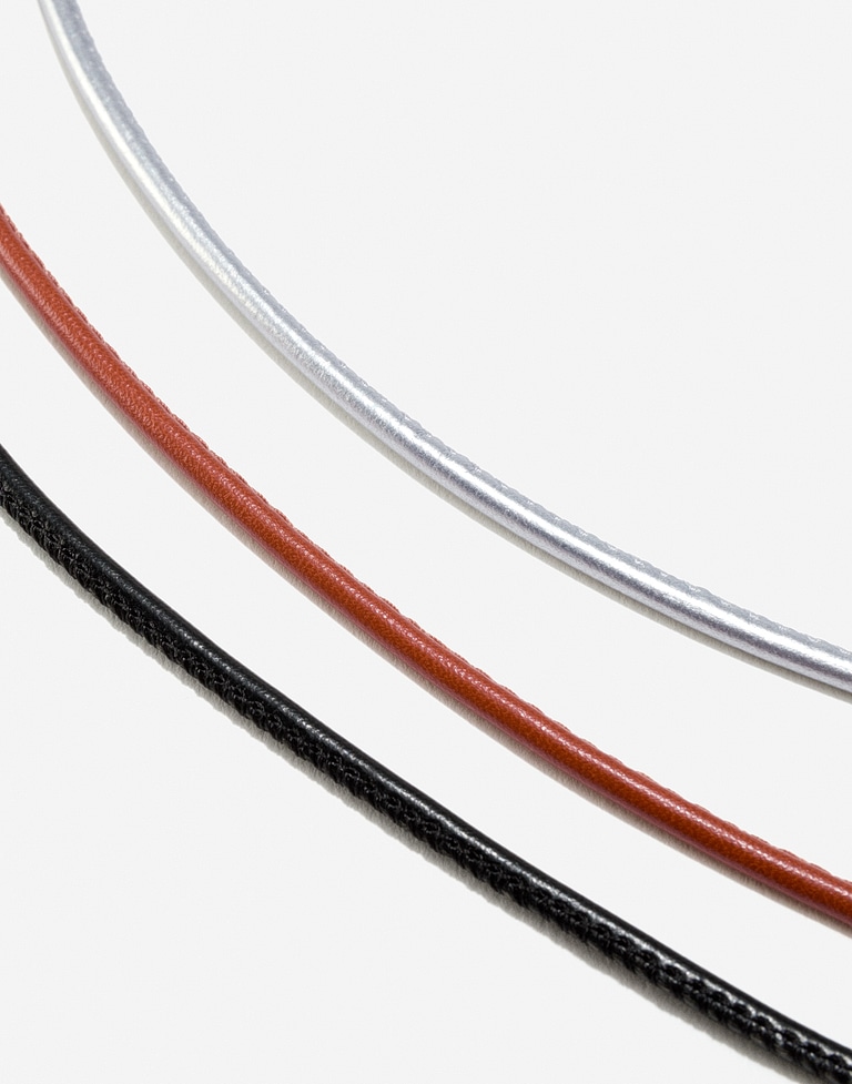 Accessories Hawkers LEATHER ROUND CORD - SILVER