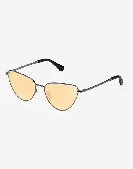 Nos Lunettes de Soleil Hawkers GUN METAL - YELLOW ROUNDED LOLITA