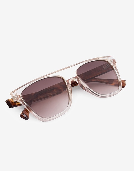 Sunglasses Hawkers CRYSTAL CHAMPAGNE - BROWN GRADIENT ONE LS FLAT TOP