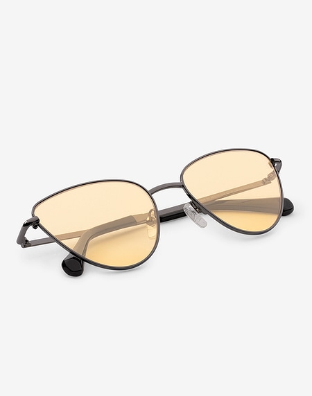 Gafas de sol Hawkers GUN METAL - YELLOW ROUNDED LOLITA