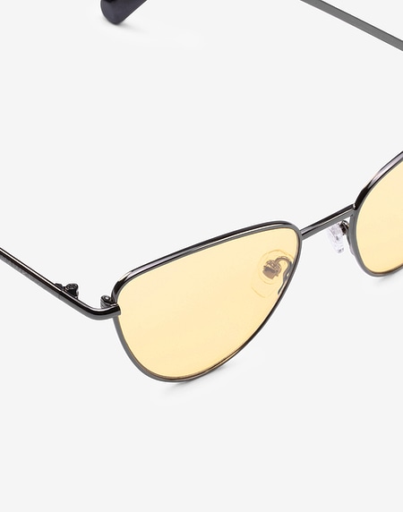 Gafas de sol Hawkers GUN METAL - YELLOW ROUNDED LOLITA