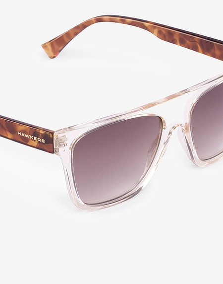 Sunglasses Hawkers CRYSTAL CHAMPAGNE - BROWN GRADIENT ONE LS FLAT TOP