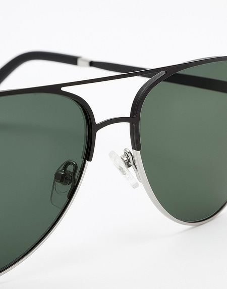 Sunglasses Hawkers BLACK SILVER - GREEN BOTTLE LACMA